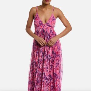 LIKE NEW-Rococo Sand Accordion Pleated Maxi Dress In Pink